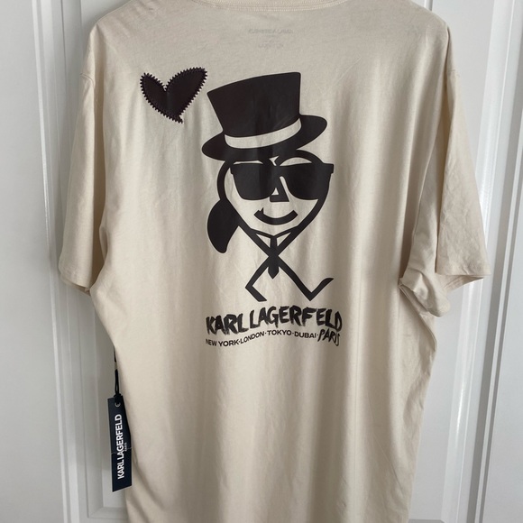 Karl Lagerfeld Cream Shirt with Black Heart Stitching - Picture 3 of 5